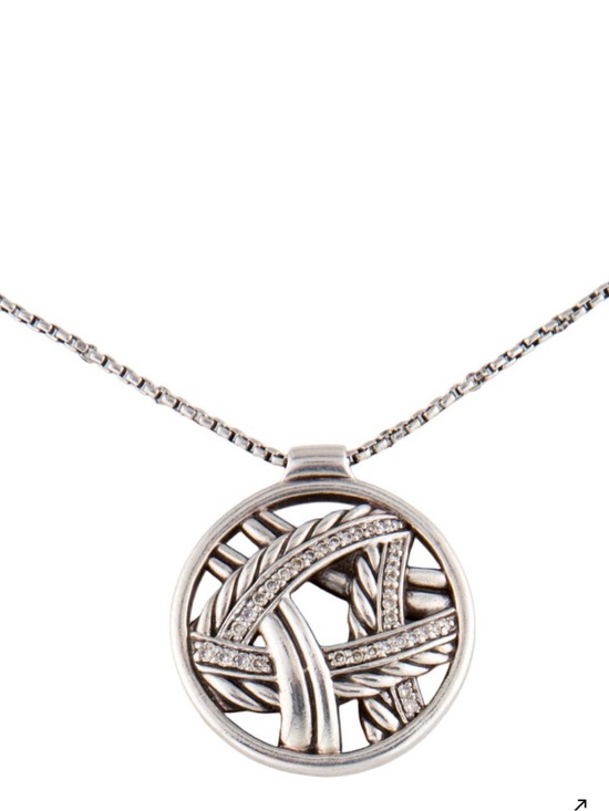 David Yurman Jewelry - David Yurman diamond and papyrus pendant necklace